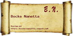 Bocke Nanetta névjegykártya